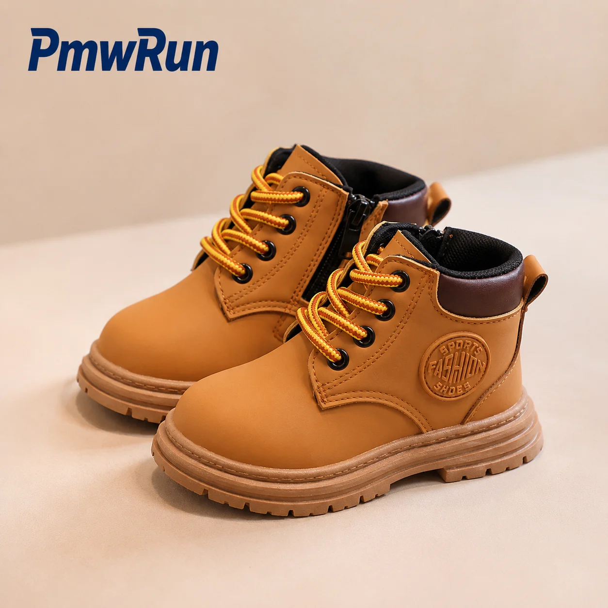 Trend Fashion Autumn Boots For Children PU Leather Waterproof Kid's Boots Soft-soled Platform Boy's Girl's Autumn Boots