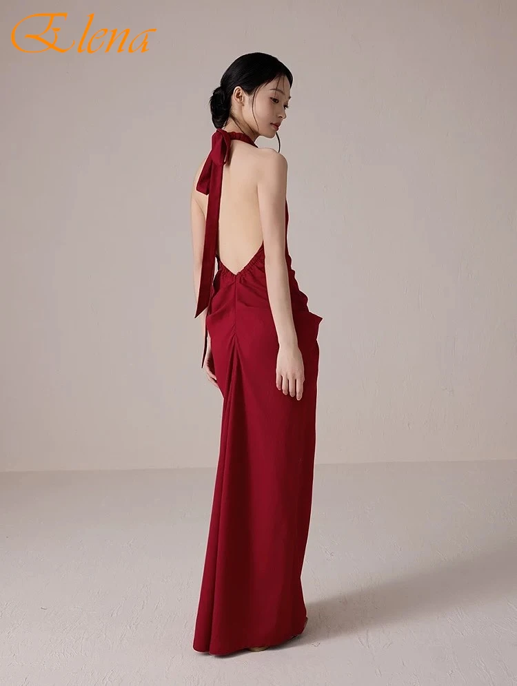 Customized Straight Halter Sleeveless Elegant Formal Evening Dress Modern Classic Party Dress Fashion Delicate Prom Dress