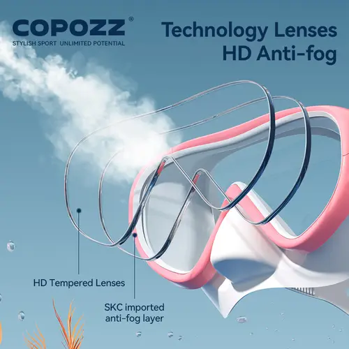 COPOZZ New Professional Snorkel Diving Mask Snorkels Goggles Glasses Diving Goggles Swimming Tube Set Snorkel Mask Adult Unisex - Image 2