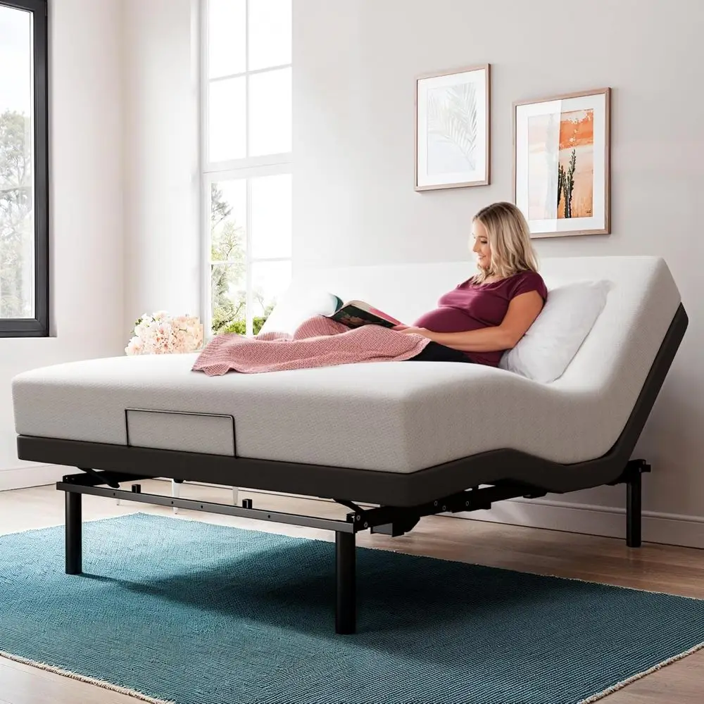 FARDLIFE Queen Adjustable Bed Frame with Wireless Remote, Dual Motors, Thick Edge