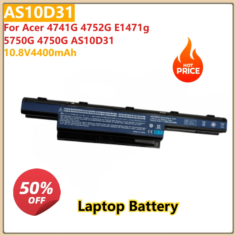 

Аккумулятор для ноутбука AS10D31 10,8 В 4400 мАч для Acer 4741G 4752G E1471g 5750G 4750G AS10D31, сменный аккумулятор, новинка, высокое качество