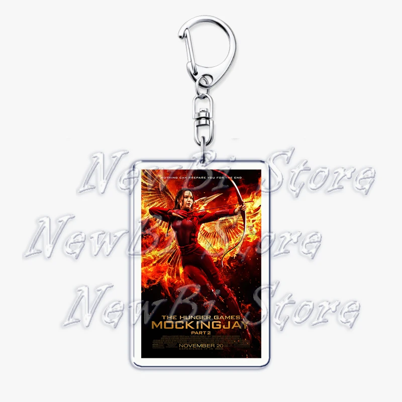 The Hunger Games Keychain for Accessories Bag Katniss Coriolanus Snow Peeta Catching Fire Key Chain Keyring Jewelry Fans Gift