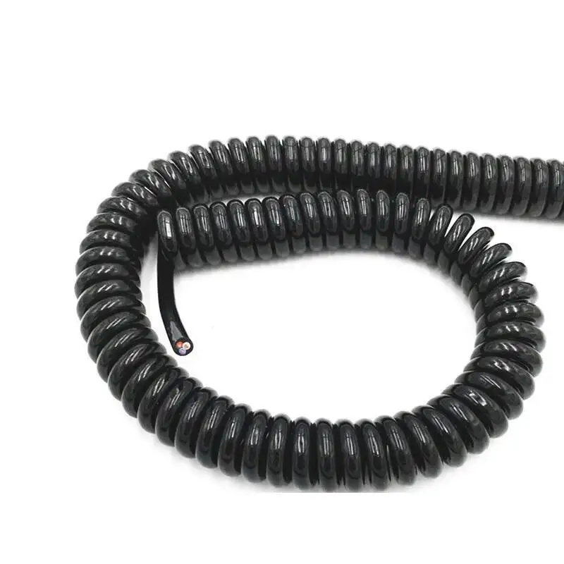 Black Multi 2/3/4/6/8 Core Draad Spring Spiraal Kabel Pins 0.2mm0.5mm1.5mm Netsnoer Kan Verlengen de Treksterkte Draden