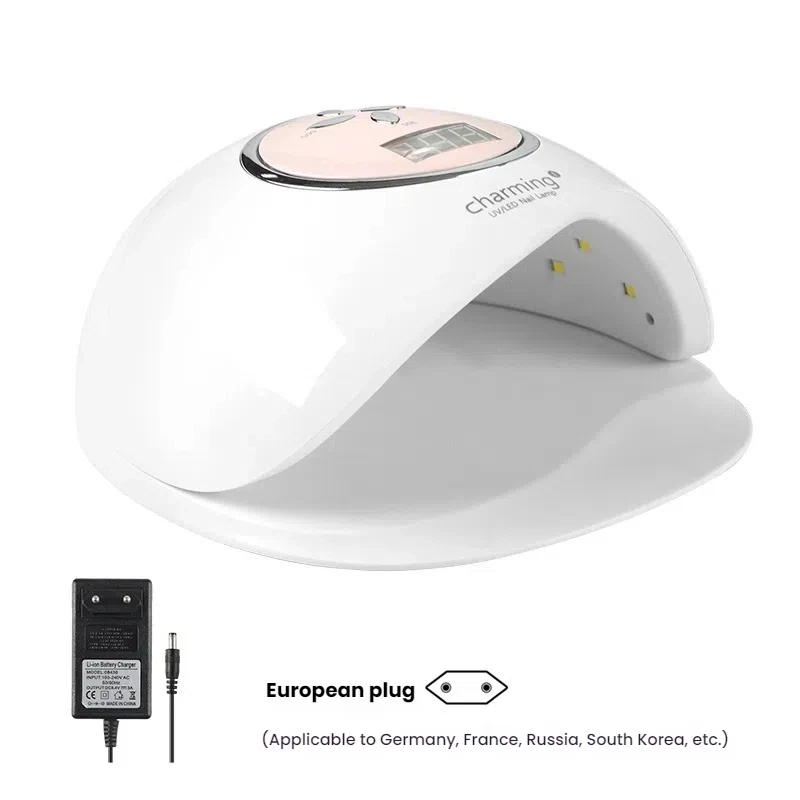 60W High Power Dual Power UV LED Nail Lamp 39 Bead Fast Curing Dryer with 4 Timer Modes for Professional Manicure