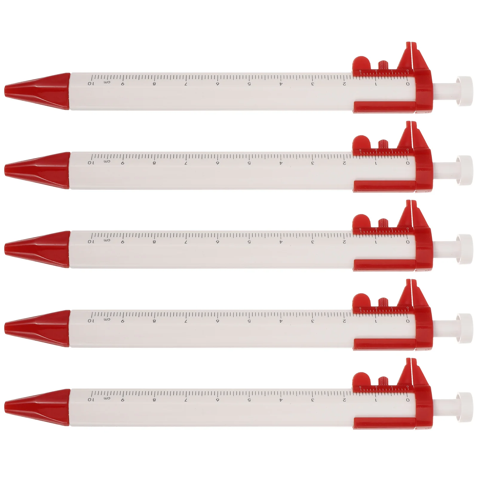 

5pcs Caliper Ballpoint Pens 10Cm Vernier Ruler Pen For Engineering Woodworkers Portable Measuring Writing Pens