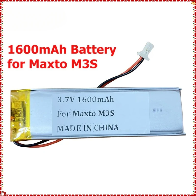 Battery for Maxto M3S M3 Motorcycle Recorder Li Polymer Rechargeable Pack Replacement 3.7V 1600mAh