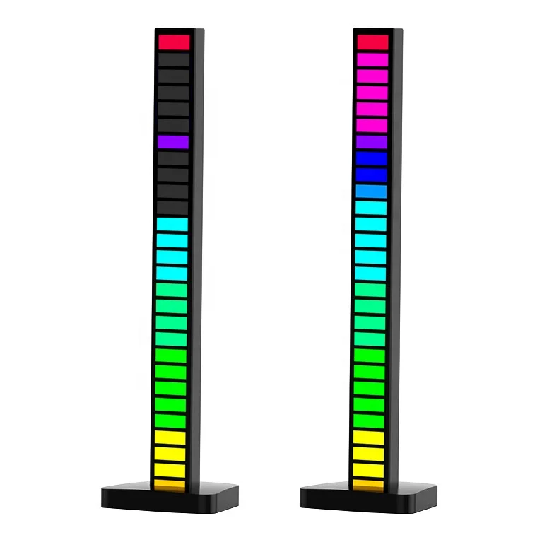 Luz de computadora de coche de música Multicolor, lámpara recargable de ritmo musical, Control de aplicaciones inteligentes, pastilla de música, luz de computadora