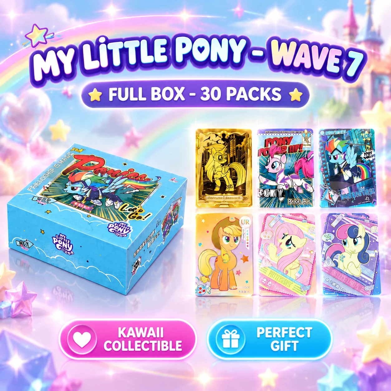 Official Genuine Kayou My Little Pony‌ Peripheral Game Card A Whole Box Of Rainbow 4th Round Game Collection Card Holiday Gifts