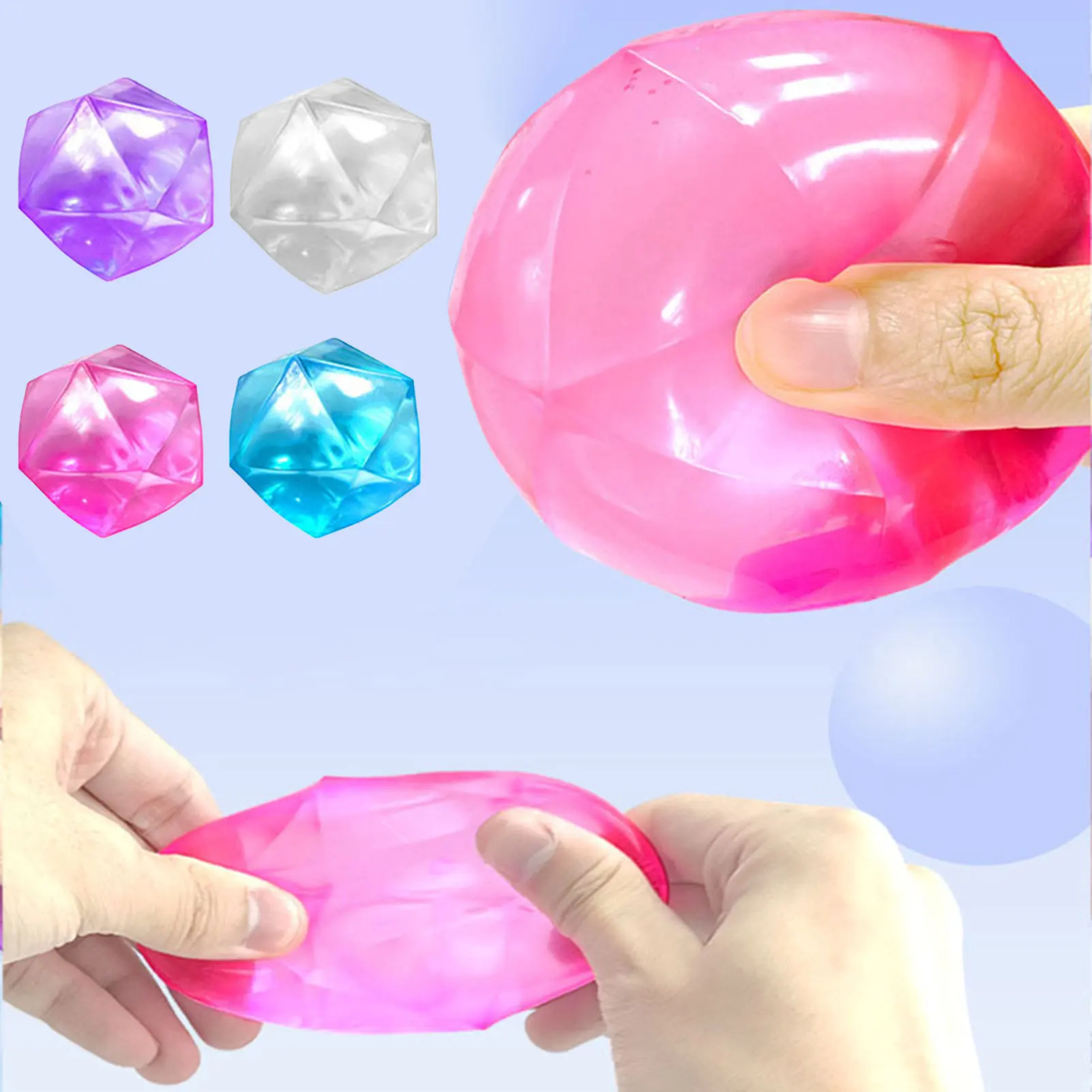 Diamond-Malt Sugars Balls Creative Decompression Toys Reusable Ice-Cube Shape Stress Balls For Anti Stress Novel Children Gift