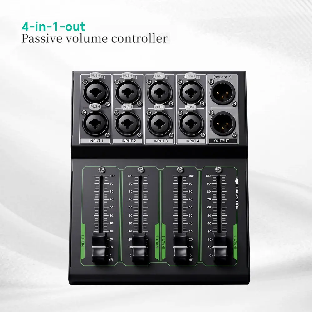 Pasywny kontroler głośności do monitorów, wejście i wyjście XLR, pasywny kontroler stereo, kontroler regulacji głośności bez strat, Plug & Play