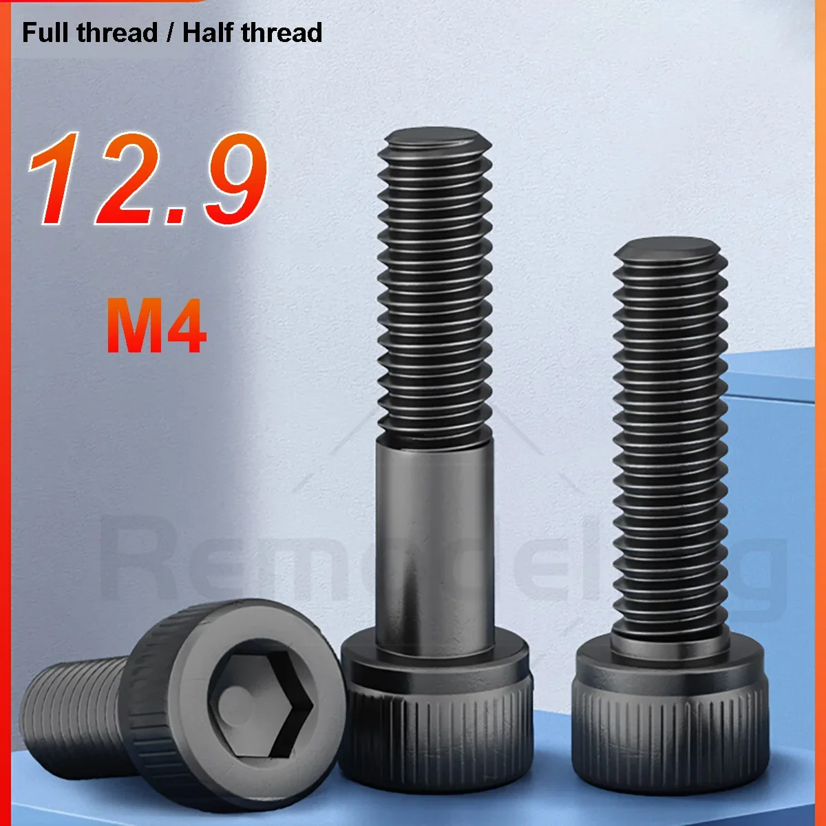 M4 Hexagon Hex Socket Cap Head Screw Bolts Black 12.9 Grade Carbon Steel Allen Screw DIN912 Length 4-150mm Full / Half Thread