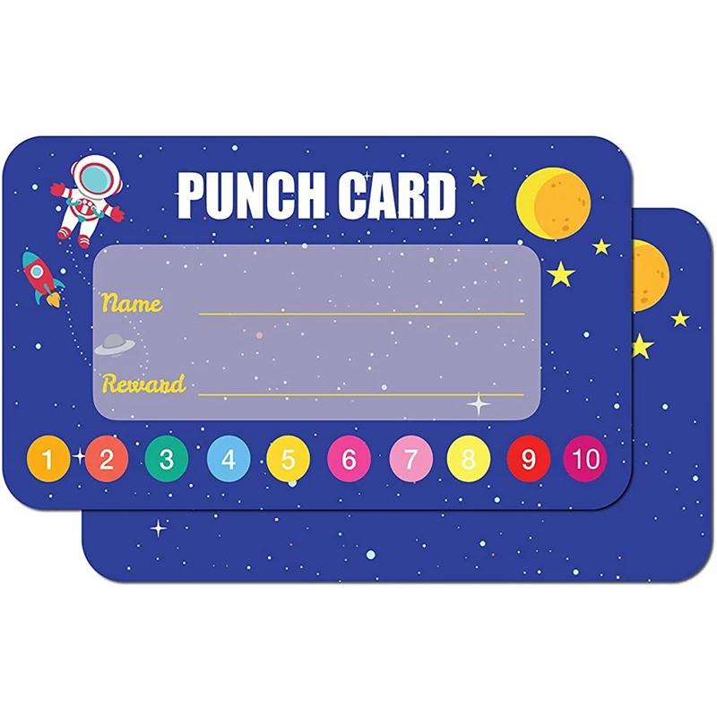 50Pcs Cartoon Kids Reward Incentive Punch Cards for Children Students Motivated Teacher Teaching Small Business