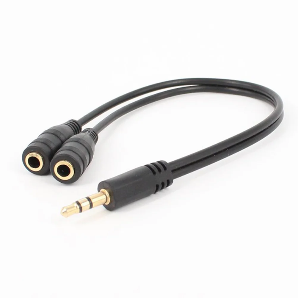 

3.5Mm To Rca Adapter Stereo Y Connector For Headphones Speaker Black Audio Adapter Cable 3.5 Mm To Audio Cable
