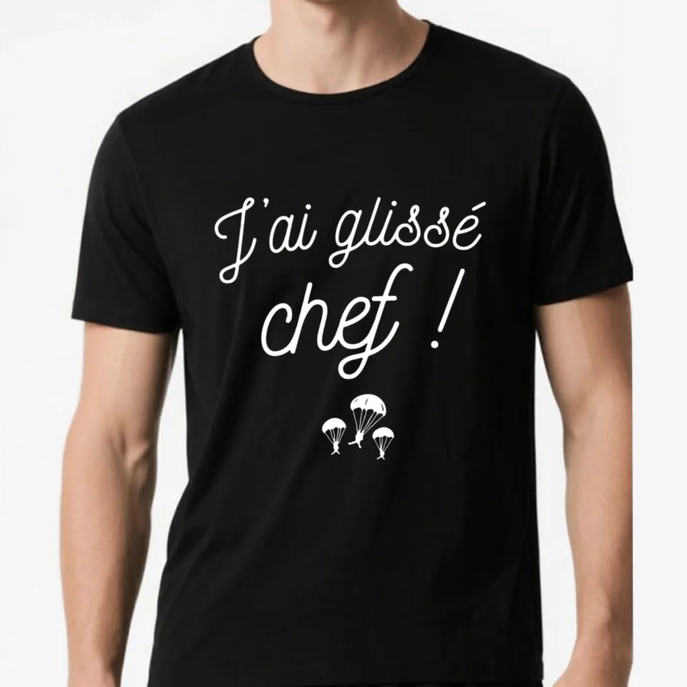 J'ai Glisse Chef Humor Shirt French Tees With French Text I Slip Chief Cult Movie Phrase Funny T Shirt Summer Streetwear Tshirt