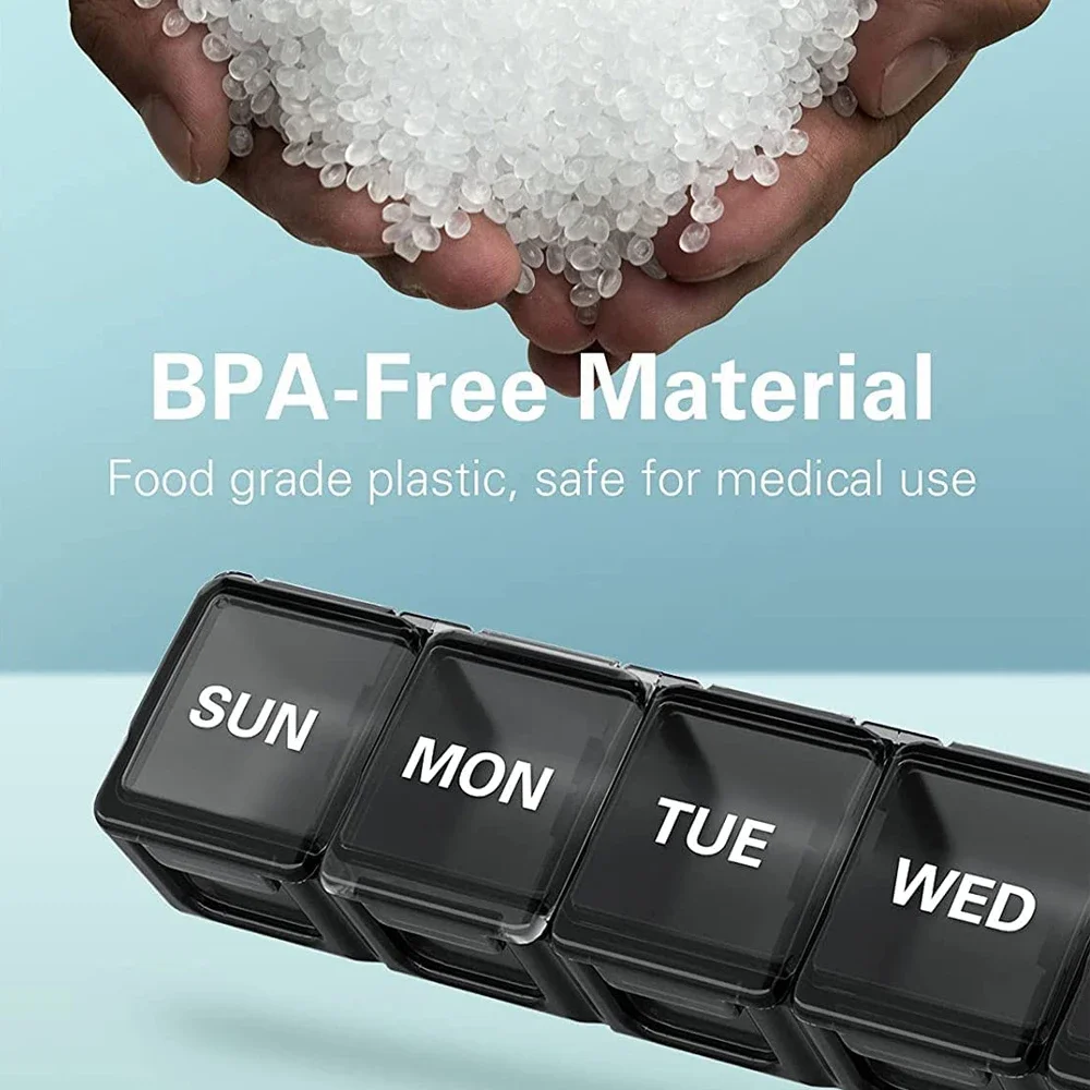 Pill Organizer Weekly Pill Box XL, Big Pill Case 7 Days, Oversize Daily Medicine Organizer, Travel Pill Container, Pill Holders