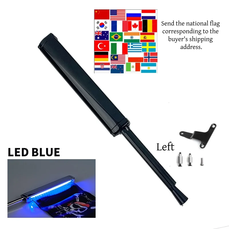 PANICAL Glowing Flagpole Bracket For Honda Goldwing GL1800 2021-2026 Travel Box Flagpole Bracket Includes National flag