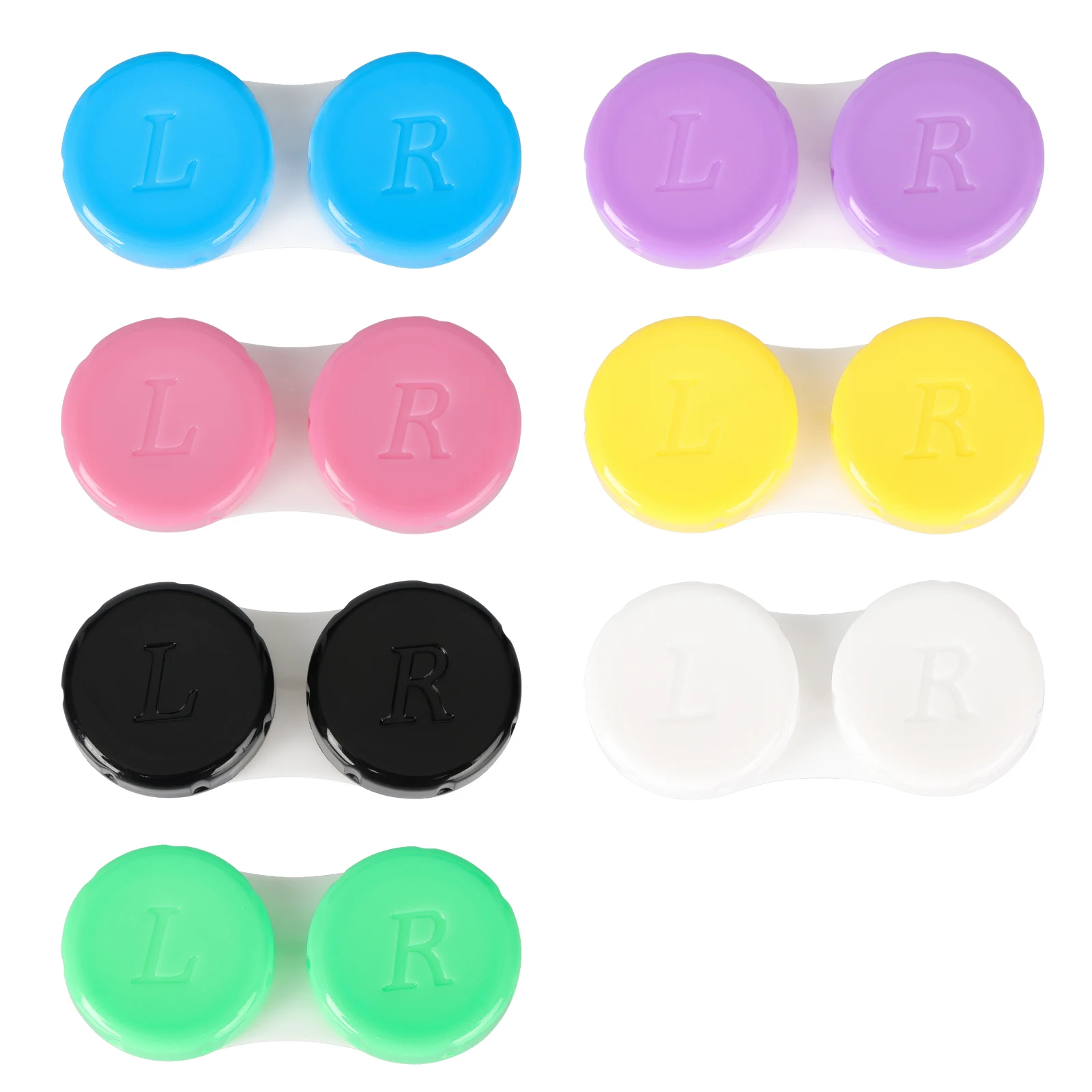 20Pcs Candy Color Contact Lens Case with RL Marking Portable Leakproof Storage Box for Daily Use