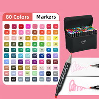 30/40/60/80 Colors Alcohol Felt Markers soft Pens Dual Tip Permanent Artist Art School Supplies Manga Sketching Student Gift