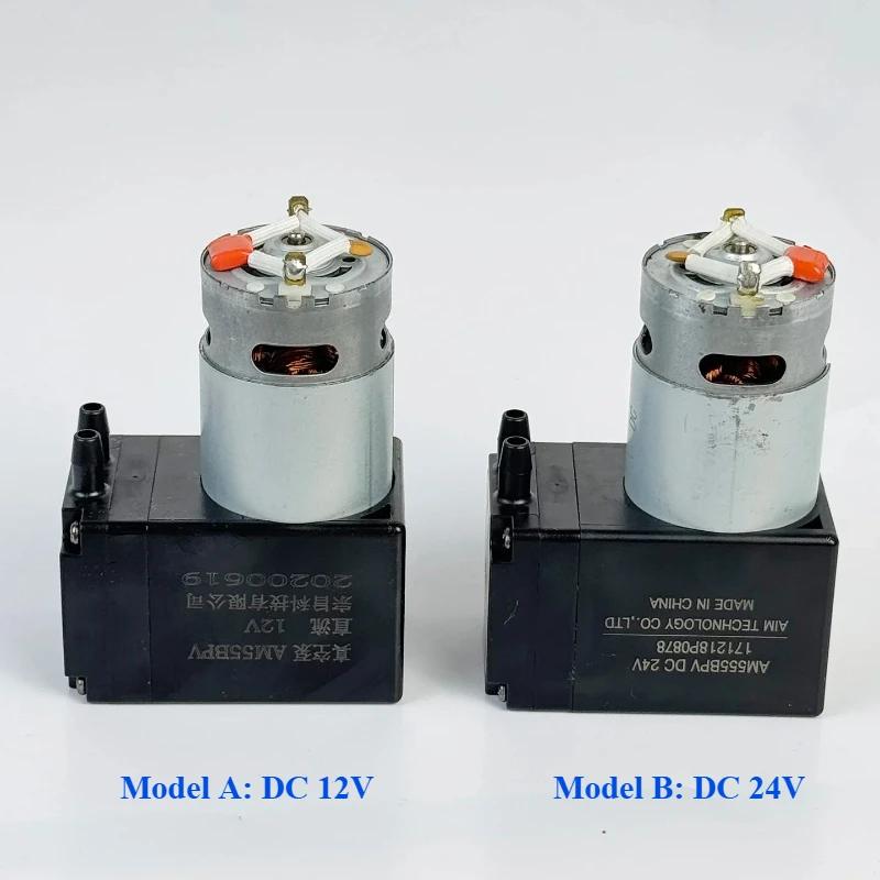 1PC Micro 555 Piston Vacuum Air Pump DC 12V/ 24V Large Flow Small Screen Separator Vacuum Pump Massager Negative Pressure Pumps