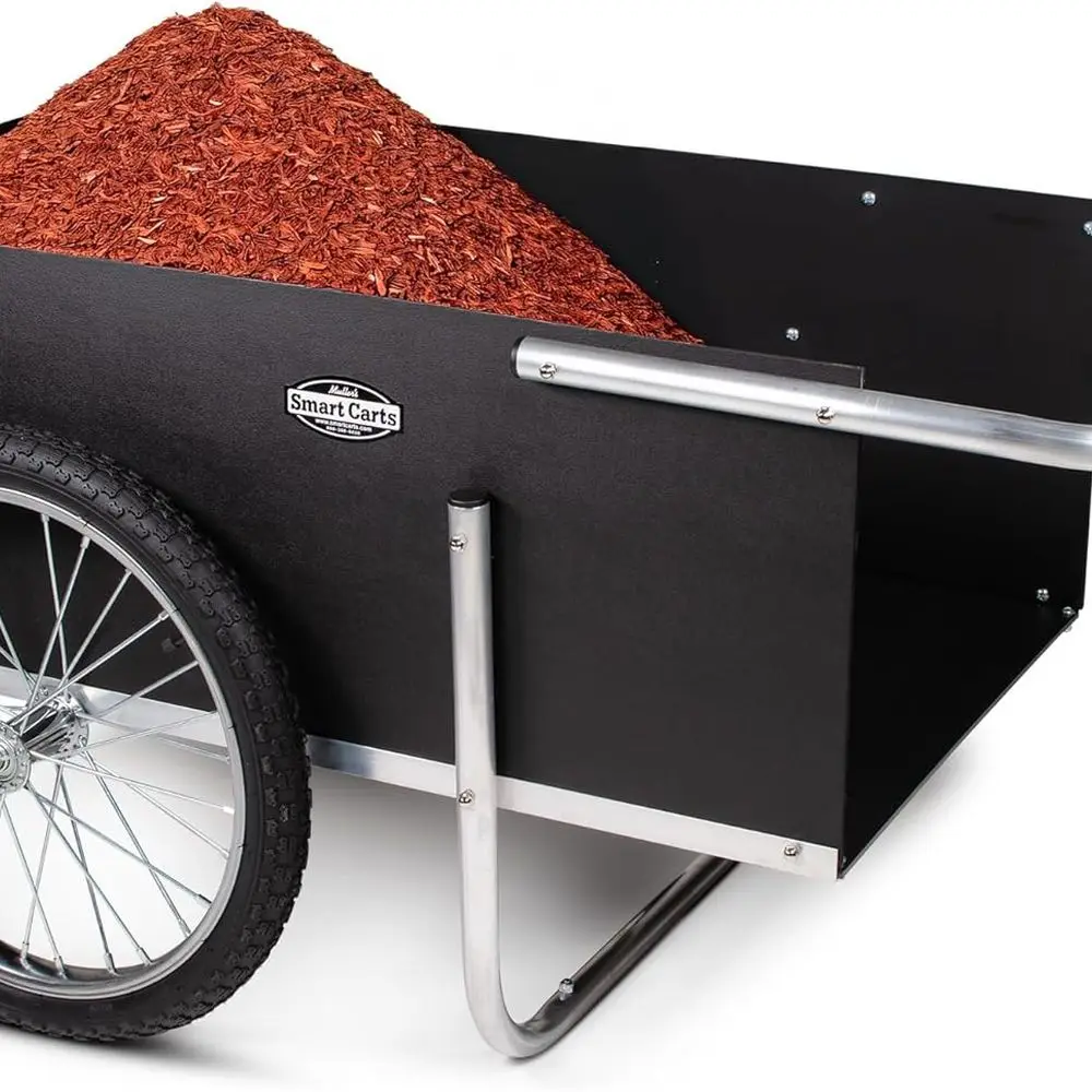 

7 Cubic Foot Garden Cart with 20-Inch Flat-Free Wheels, Aluminum Frame for Durability and Easy Maneuvering