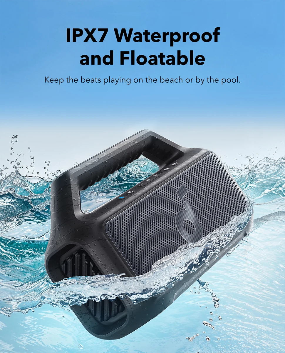 Anker-altavoz Soundcore Boom 2 SE para exteriores, caja de sonido con 18 horas de reproducción, IPX 7, impermeable y flotante, Bluetooth