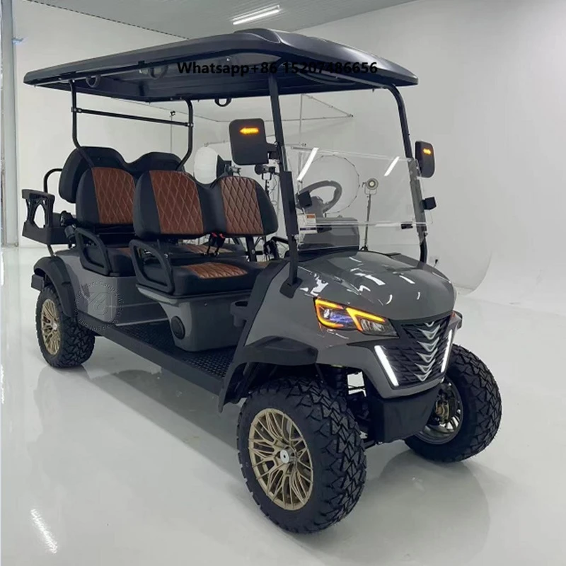 New Luxury  Seater Cart Gas Powered Buggy High Quality 4+2 Seat Electric Course Cart on Sale