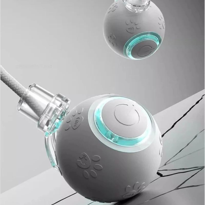 POPO Cat Teasing Ball Indoor Smart Electric Automatic Rolling Pet Toys Simulated Tail For Cats Interactive Training Cats