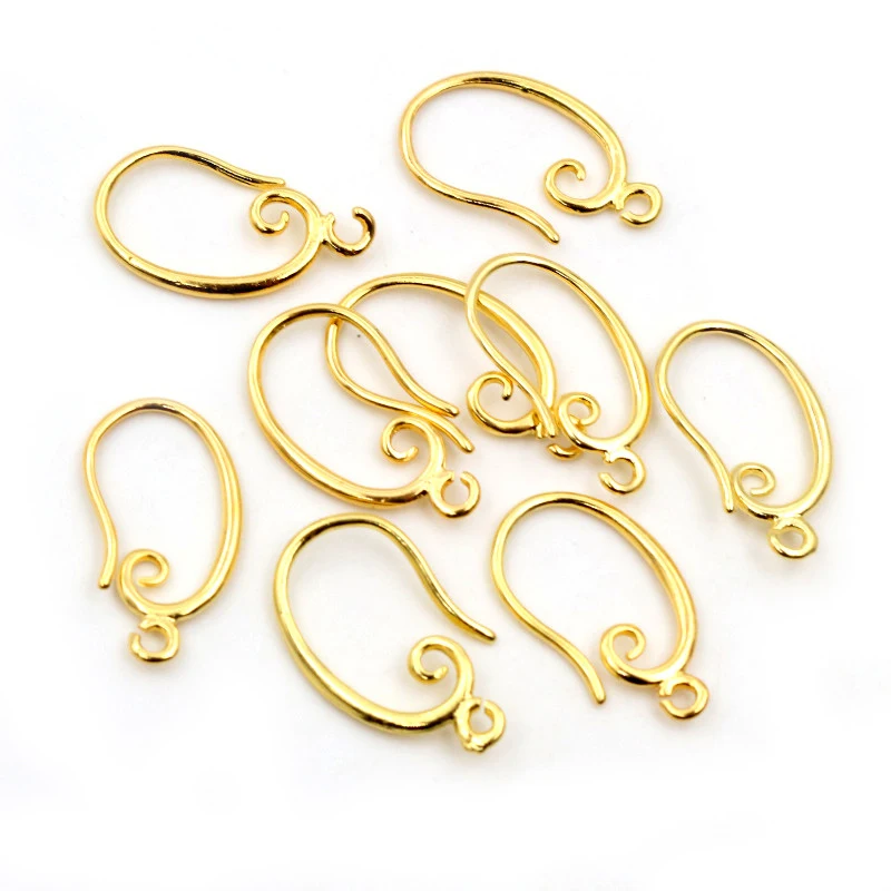 10pcs 19x11mm Bronze Gold Silver Plated Brass French Earring Hooks Wire DIY Jewelry Making Accessories Earring Craft Findings