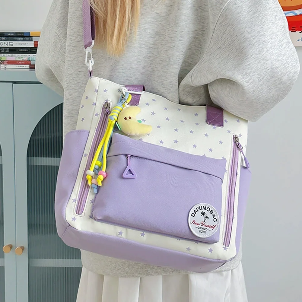 

Women's Cross-Body Tote Bag,Casual Large Capacity Student Handbag,Multi-Functional Shoulder Bag For For Tutoring Classes