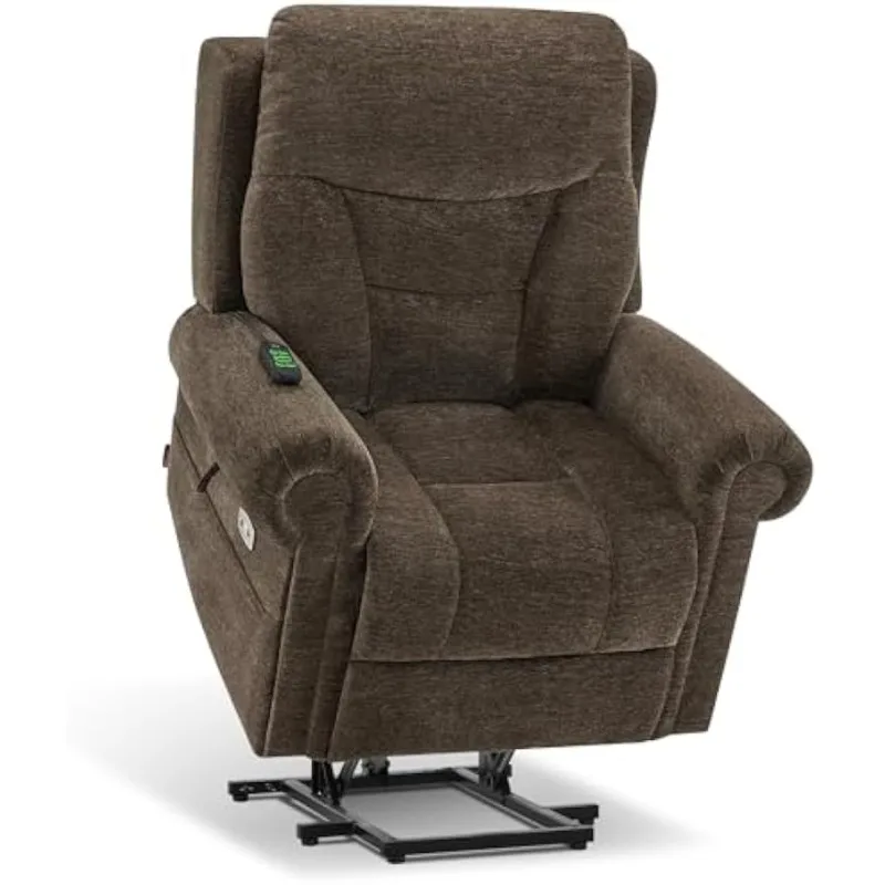 MCombo Triple Motor Power Lift Recliner Chair for Elderly 7888 | Rolled Arms, Adjustable Power Headrest. Dual Zone heating