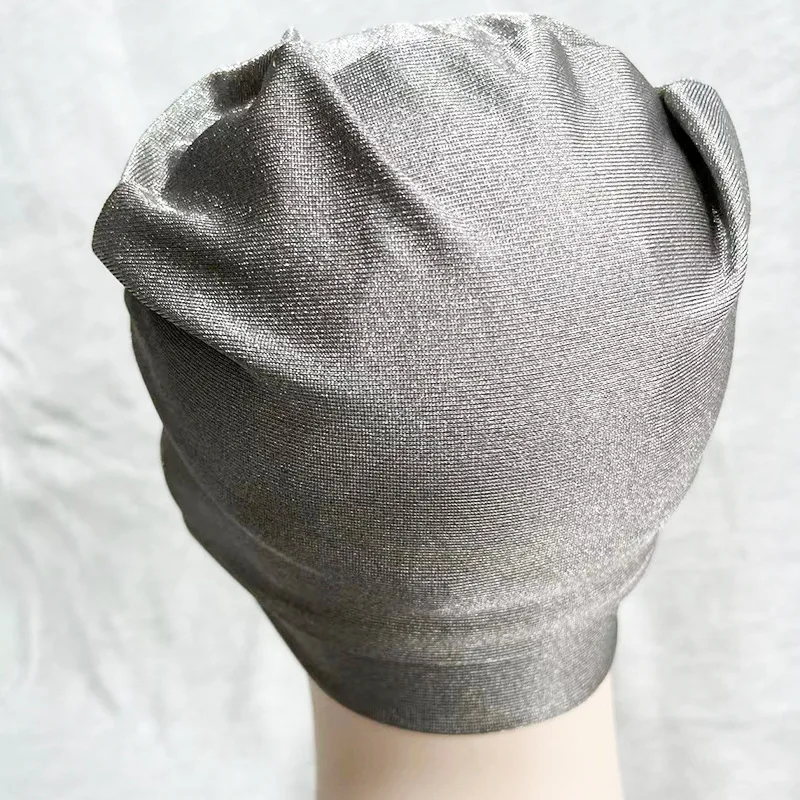 M/L Silver Fiber Anti Radiation Cap Work Computers Electromagnetic Wave Rfid Shielding EMF Protection Hat Liner Beanies Unisex