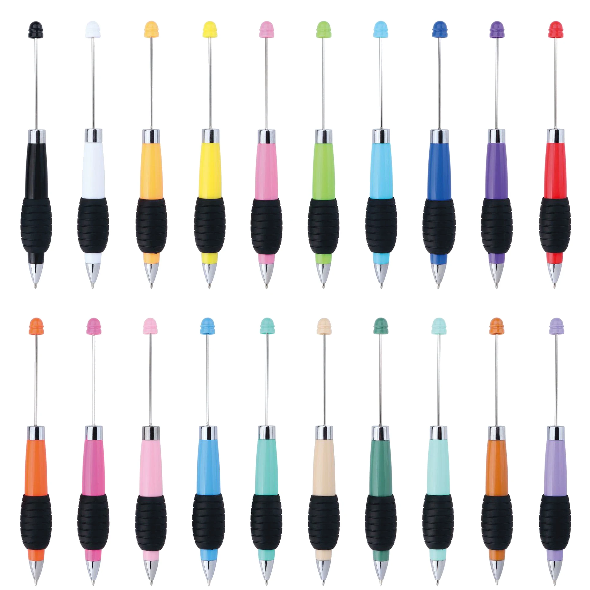 60Pcs DIY Retractable Beading Pen Creative  macaron color retractable rotating beading gift ballpoint pen