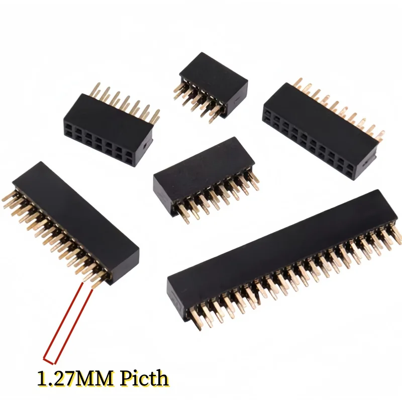 10PCS 1.27mm/2.0mm/2.54mm Pitch Strip Connector Socket 2x2Pin-4/6/8/10/12/14/16/20/40Pin  Double Row Straight Female Pin Header