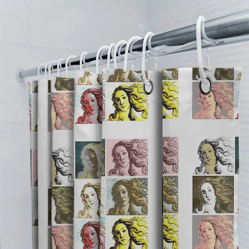 أنيقة عصر النهضة الفن دش الستار مايكل أنجلو ديفيد نسيج خلفية ديكور الحمام خمر المنسوجات المنزلية الكلاسيكية جدار هان #5