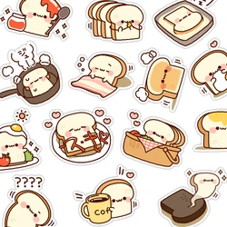 40PCS Cute Bread Stickers Kawaii Food Decals for Laptop, Phone Case, Planner, Journal, Notebook, Water Bottle