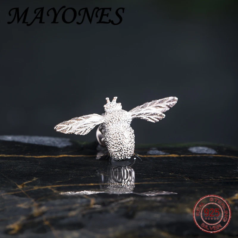 

New S925 Silver Unique Design Insect Neck Needle Male Female Personalized Cute Little Bee Brooch