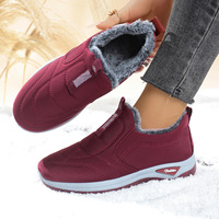 Women's Thickened Fleece Lined Boot Comfortable Warm Cotton Shoes round Toe Flat Heel Casual Style Ideal for Winter Season