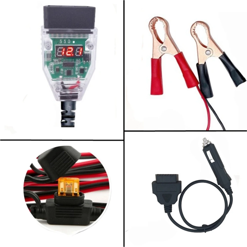 

Car Computer Power Off Memory OBD2 Car Battery Replacement Tool OBD Emergency Power Supply Line With Cigarette- Lighter