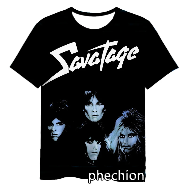 phechion New Fashion Men/Women Savatage Rock 3D Print Short Sleeve T-Shirt Casual Hip Hop Summer T Shirt Tops S231