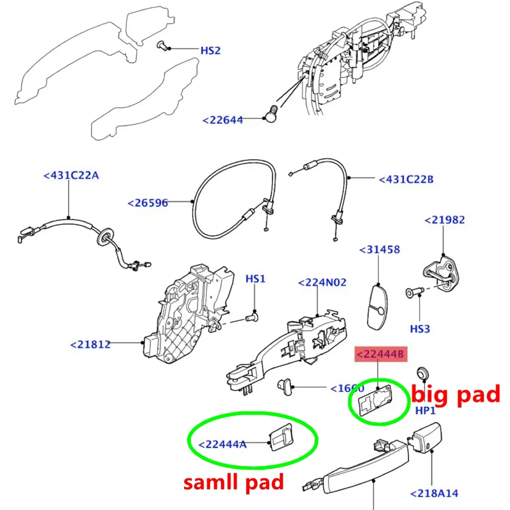 1pcs Exterior Door Handle Gasket Rubber Pad For Land Rover Freelander 2 LR2 Discovery 3 4 LR3 LR4 Rang Rover Sport CXE500040