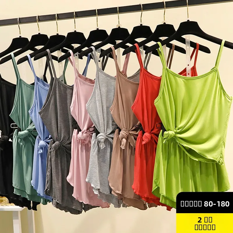 

Женский комплект из модала: майка и шорты, летний, свободный, тонкий, повседневный, домашняя одежда, спортивный костюм из двух предметов, удобный, дышащий