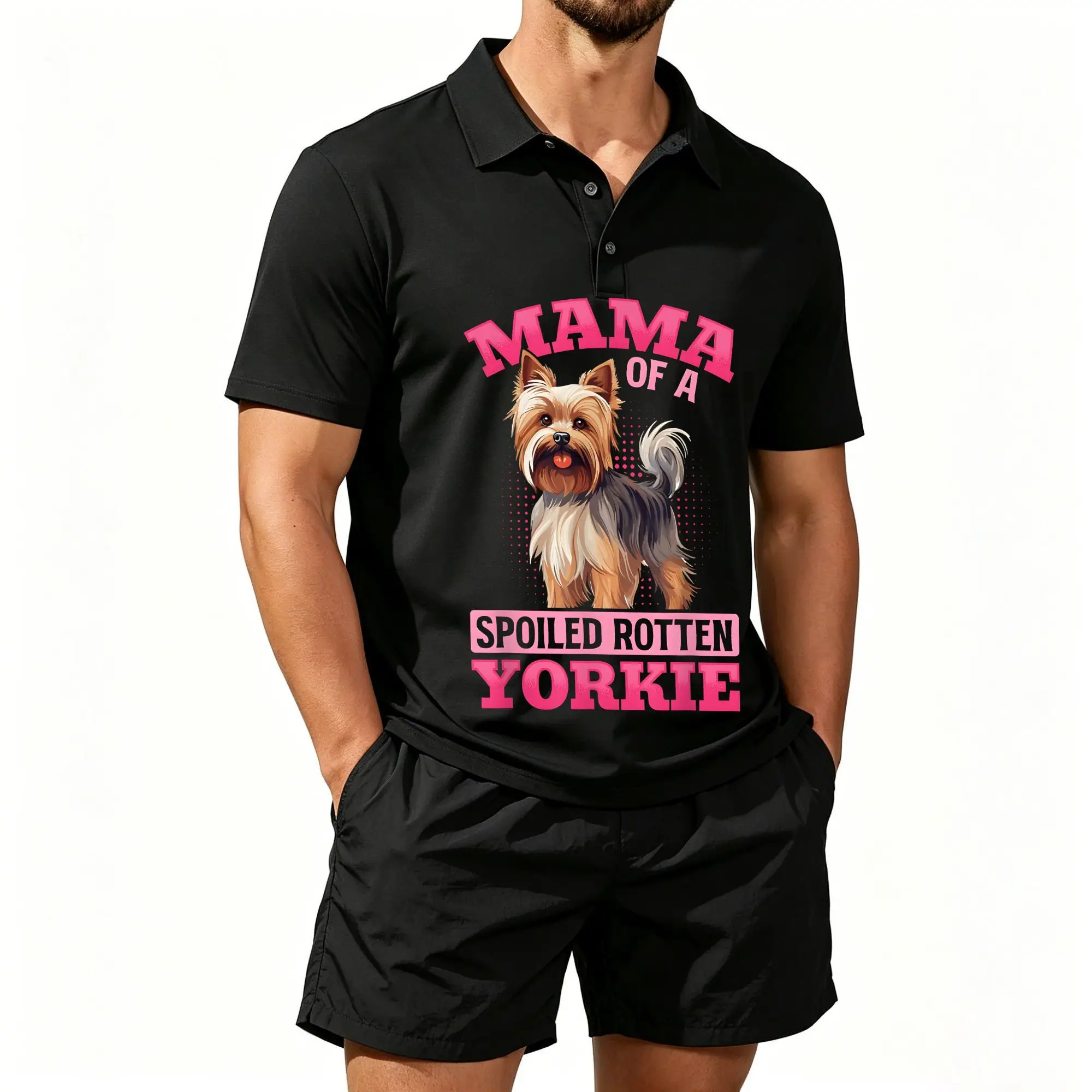 Conjunto de Polo de Manga Corta para Hombre, Estampado: Arcoíris de Fiesta de los 80, Adecuado para Uso Diario y Actividades al Aire Libre, Tela Suave y Transpirable, Lavable a Máquina