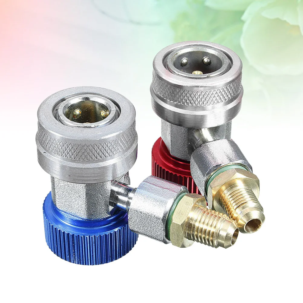 2 قطعة دليل تكييف الهواء مقرنة موصل محول لسيارة المبردات شحن خرطوم قفل انفصال سهلة #6