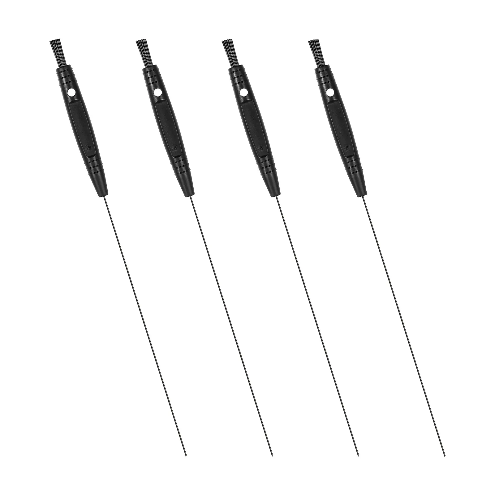 4pcs Hearing Aid Cleaning Kit ABS Nylon Brush Long Wire Non Slip Handle Rod Durable Gentle Touch No Damage Multi Functional