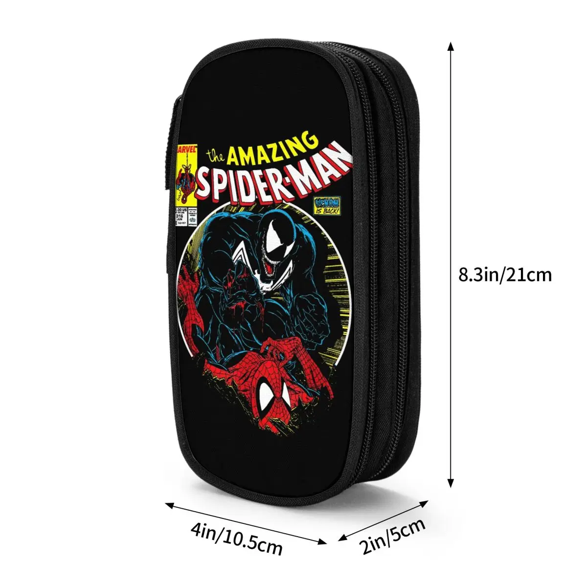 الرجل العنكبوت VS السم الدموي معركة غطاء كوميدي مقلمة مقلمة القلم الصبي سعة كبيرة أكياس قلم رصاص مكتب الهدايا القرطاسية #6