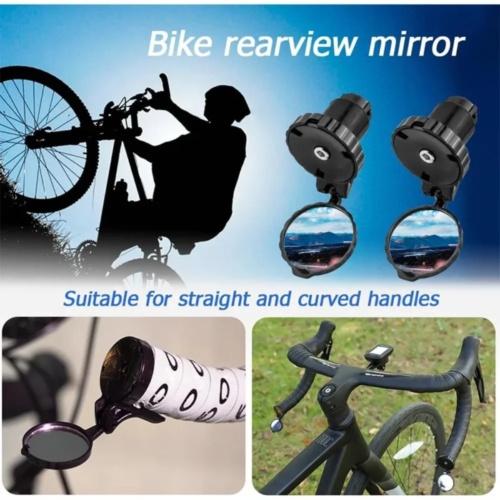 

Bicycle Mini Handlebar Rearview Mirror Adjustable Rotate Clear Cycling Convex View Mirrors for MTB Road Bike Accessories