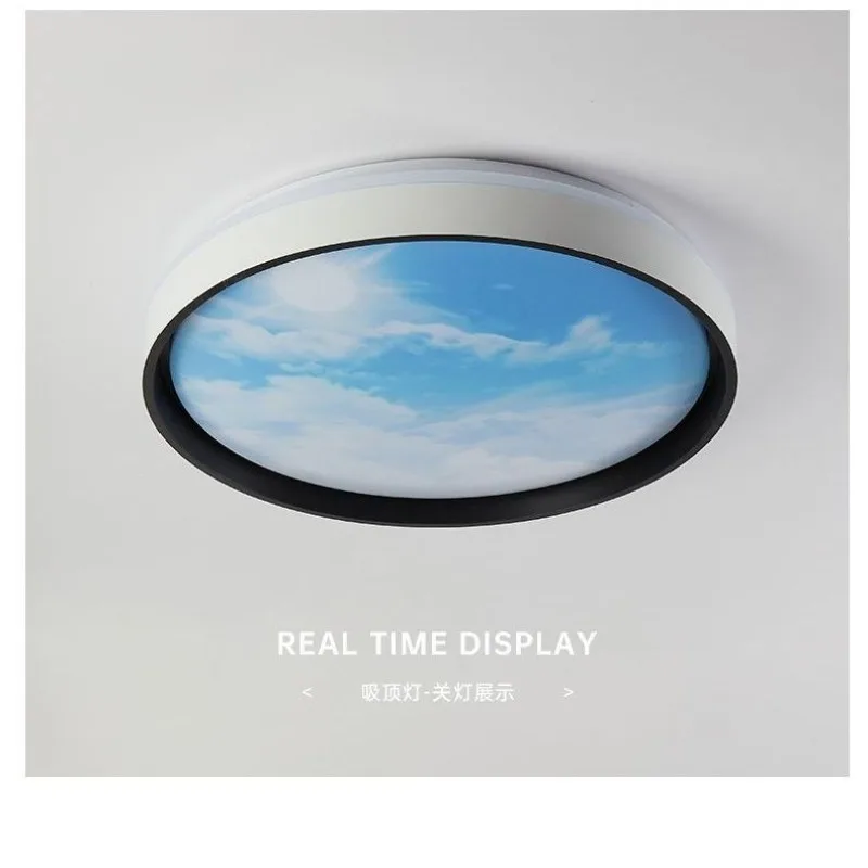 Modern Sky Simulation Ceiling LED Light Blue Clouds Effect Eye Caring Lighting for Bedroom Kids Nursery Bathroom Decor