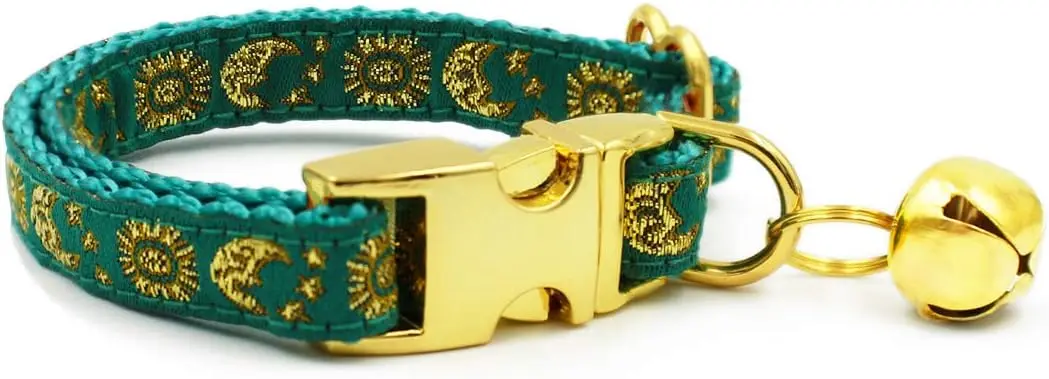Conjunto de Collar y Correa Celestial para Mascotas, Múltiples Diseños con Lunas, Estrellas y Sol para Perros y Gatos, Talla XX-Small