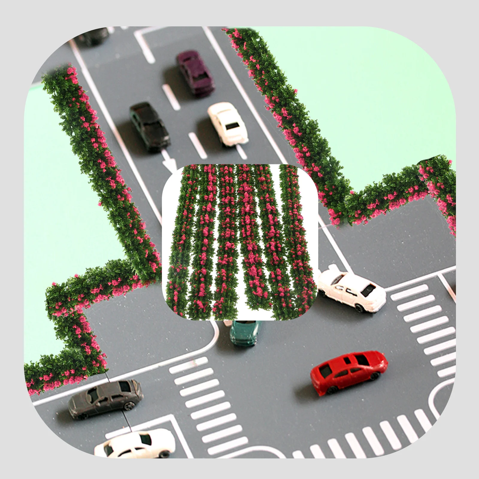 

2pcs 2 Pack Simulated Shrub Miniature Vegetation Shrubs Artificial Rosy Garden Decorations