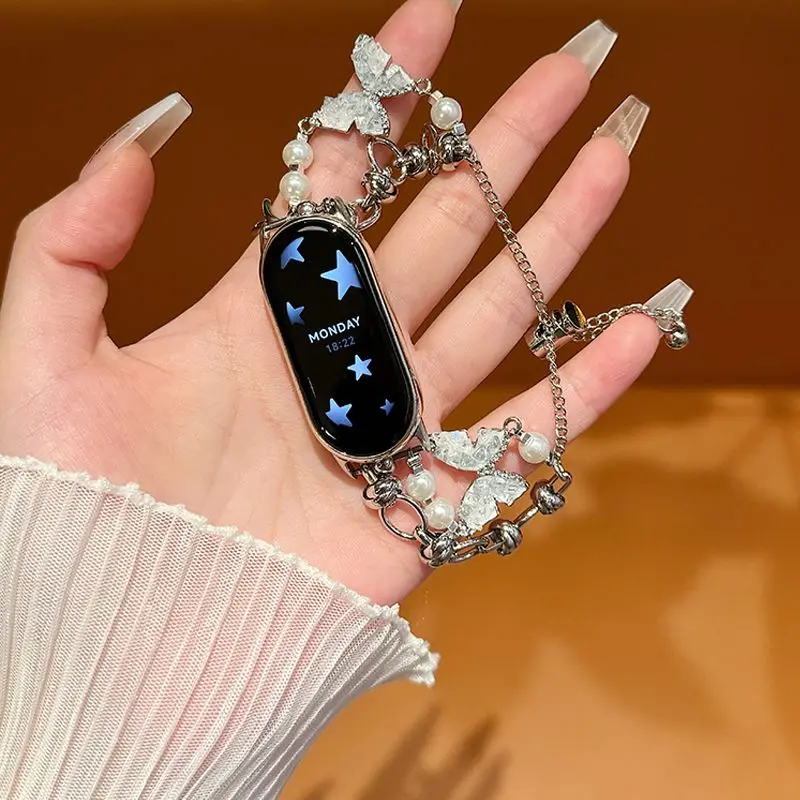 سوار الفراشة الجديد سوار الصيف العصري مناسب لسوار Xiaomi الجديد 9pro حزام Redmi Watch 5 المصنوع يدويًا